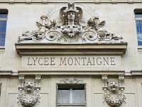 Facade du Lycée Montaigne et couverture de l'ouvrage collectif des élèves